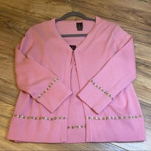 Belford Silk Cashmere Pink Floral Embellished M